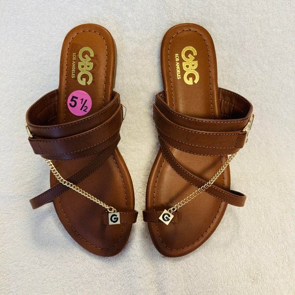 G by Guess | Shoes | Gbg Los Angeles Womens Leavi Chain Slide Sandals |  Poshmark